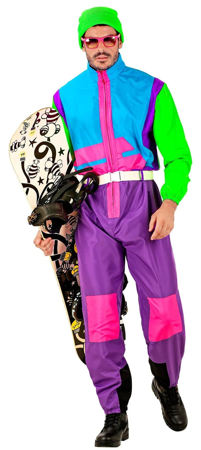 Disfraz de Snowboarder Años 80 Neón para Adulto Deportes y Animadoras Widmann